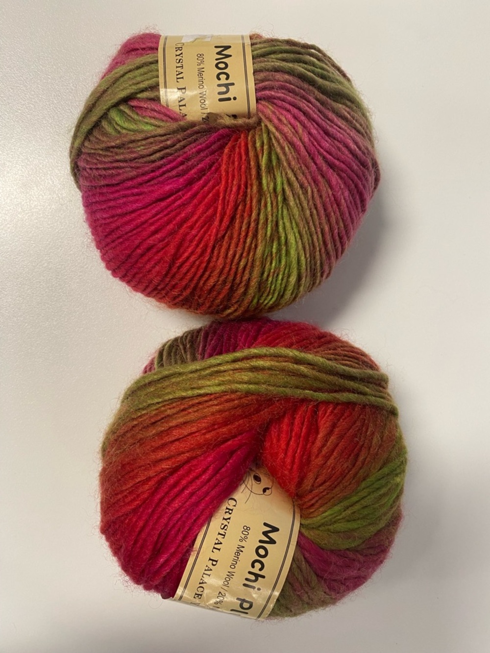Mochi Plus Crystal Palace Yarns Multicolor Wool Blend Yarn - Pink, Red, Green